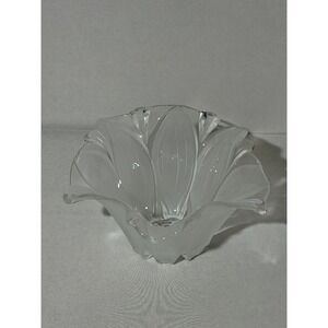 Vintage Walther Glas Mikasa Crystal Satin Frosted Sunflower Glass Bowl
